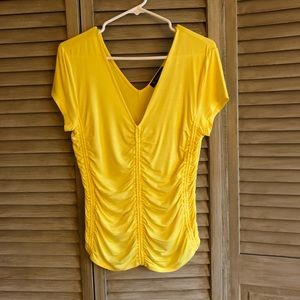 Ruched V-neck t-shirt, “Sunray” size M